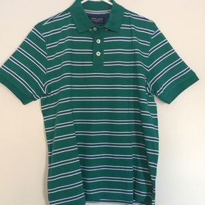NEW Joseph Turner UK Golf Polo Shirt Striped Medium Green & Blue